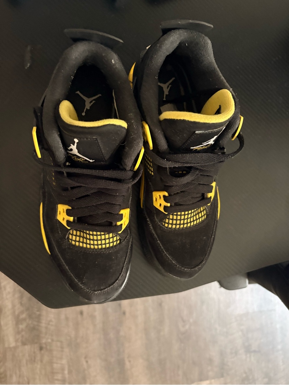 Jordan Kids Black and Yellow High-Top Sneakers